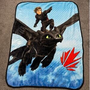 How to Train Your Dragon Throw Blanket Toothless Hiccup 38"x46" Plush Kids 2019